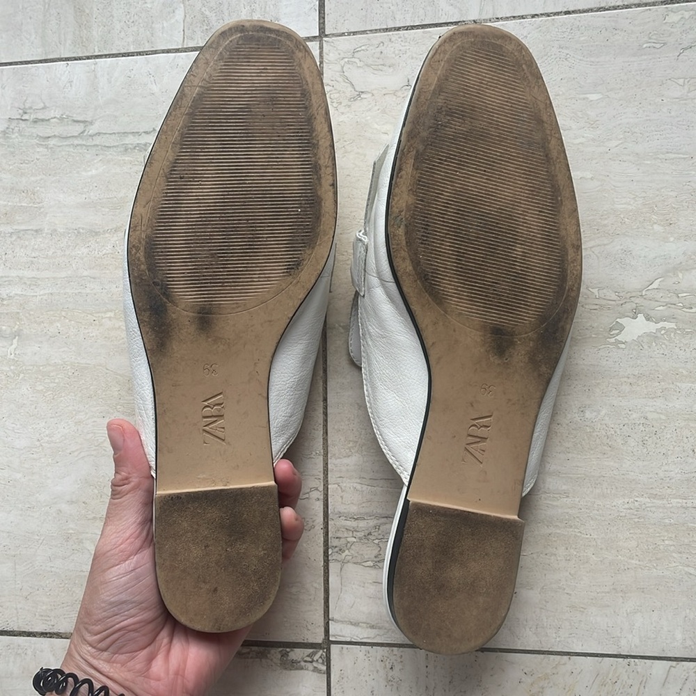 Zara White Fringe Loafers - Picture 5 of 7